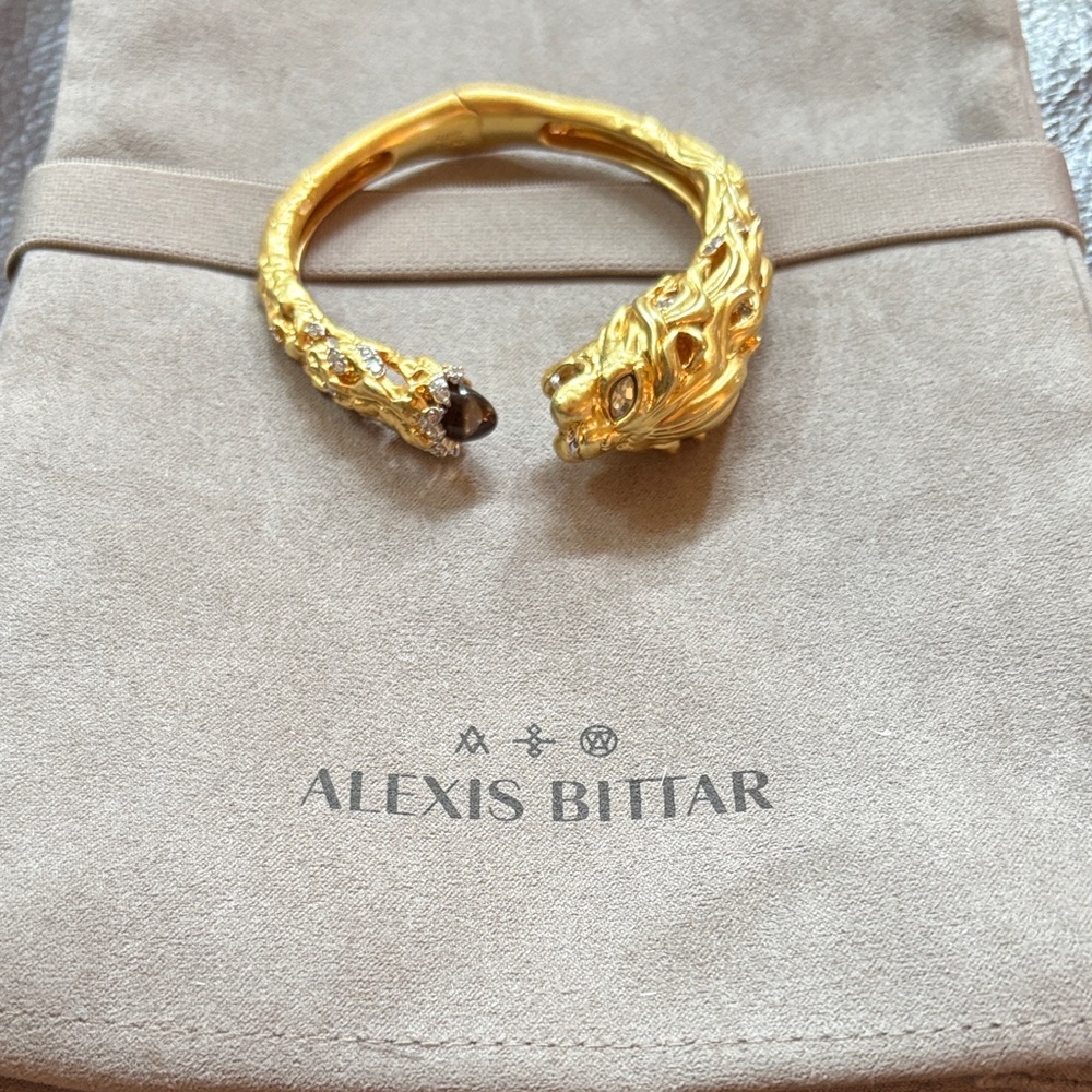 Alexis Bittar Gold Lion Head Cuff - Never Worn! Comes w/Pouch.